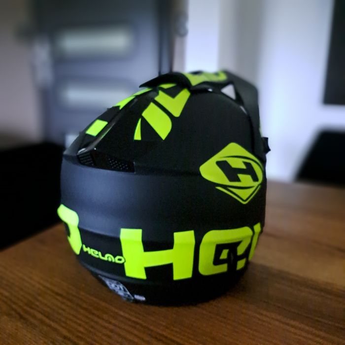 Kask Fullface Czarno-żółty matowy