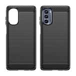 Etui Motorola Moto G62 5G elastyczny silikonowy karbonowy czarne
