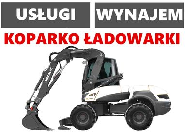 Wynajem usługi koparko ładowarki Mecalac 12MXT koparko ładowarka