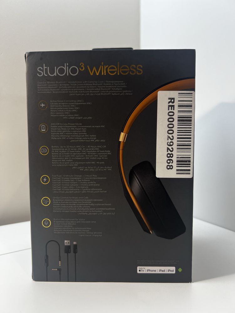APPLE beats studio 3 słuchawki nauszne czarne