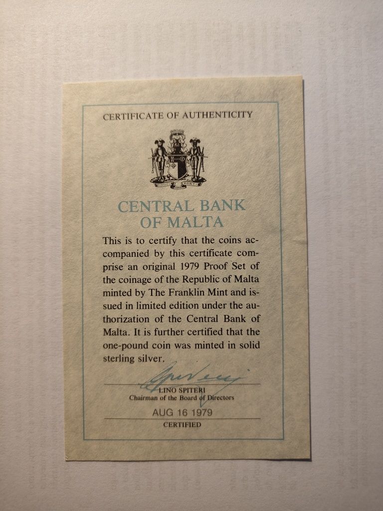 Moedas Proof Malta 1979