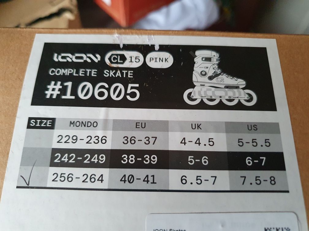 Iqon CL15 r 40-41 dl wkladki 256-264 Pink rolki wizard