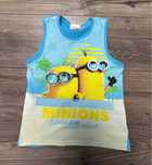 bawełniany wakacyjny T-shirt bez rękawów top minions minionki 116 /122