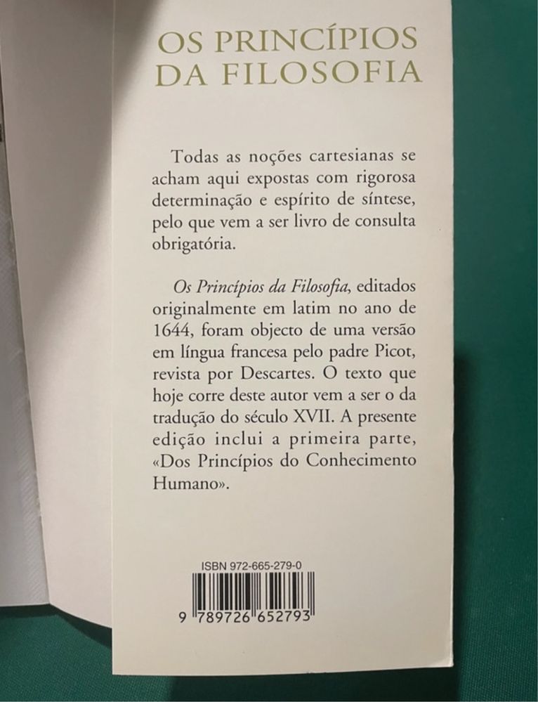 Livro Descartes: Os Princípios da Filosofia