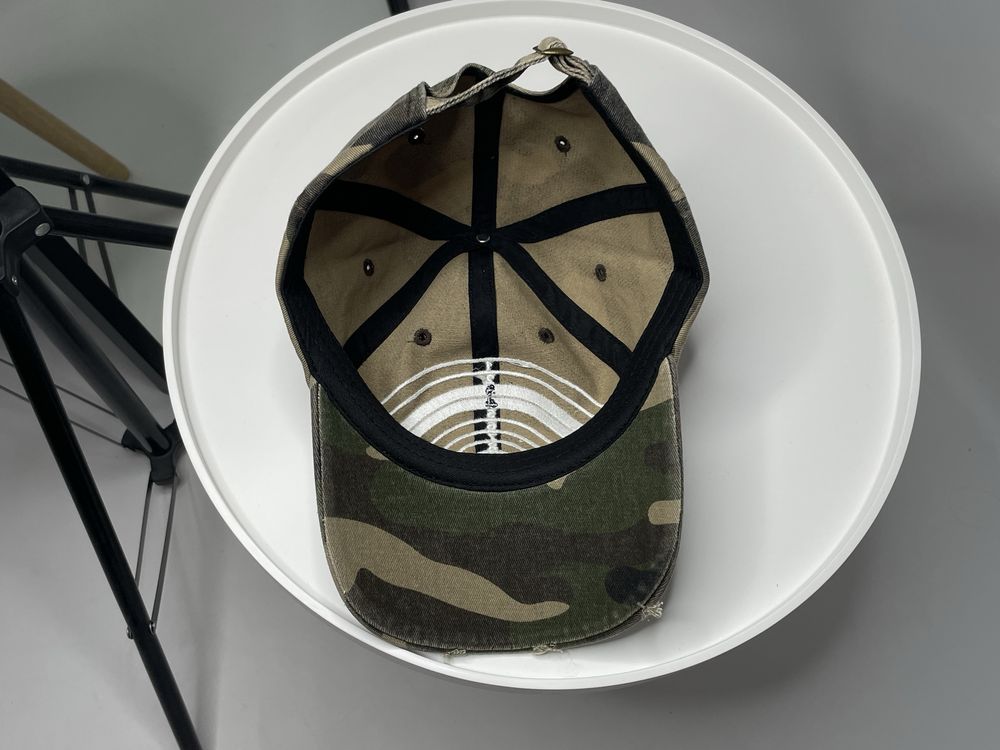 Кепка бейсболка Y2k distresed camo cap камо vetment balenc yzy racer