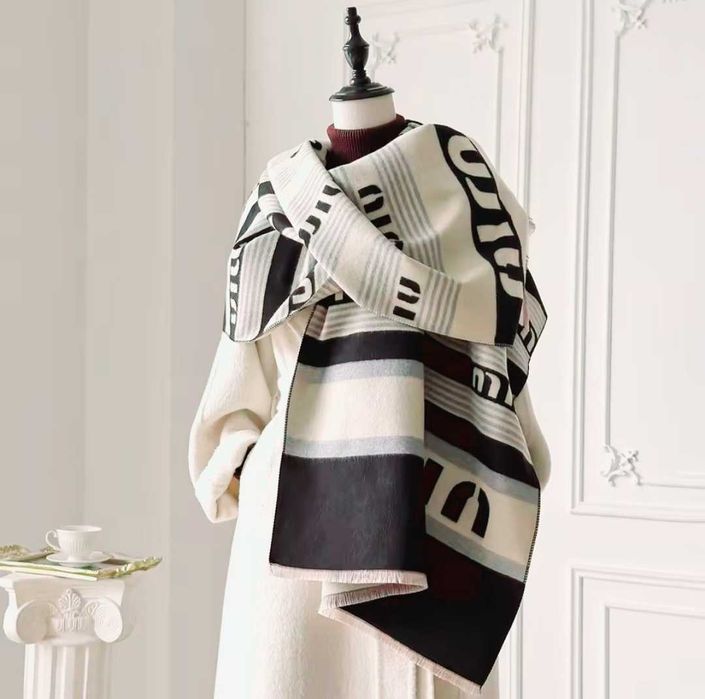 Szalik dwustronny zimowy kaszmirowy