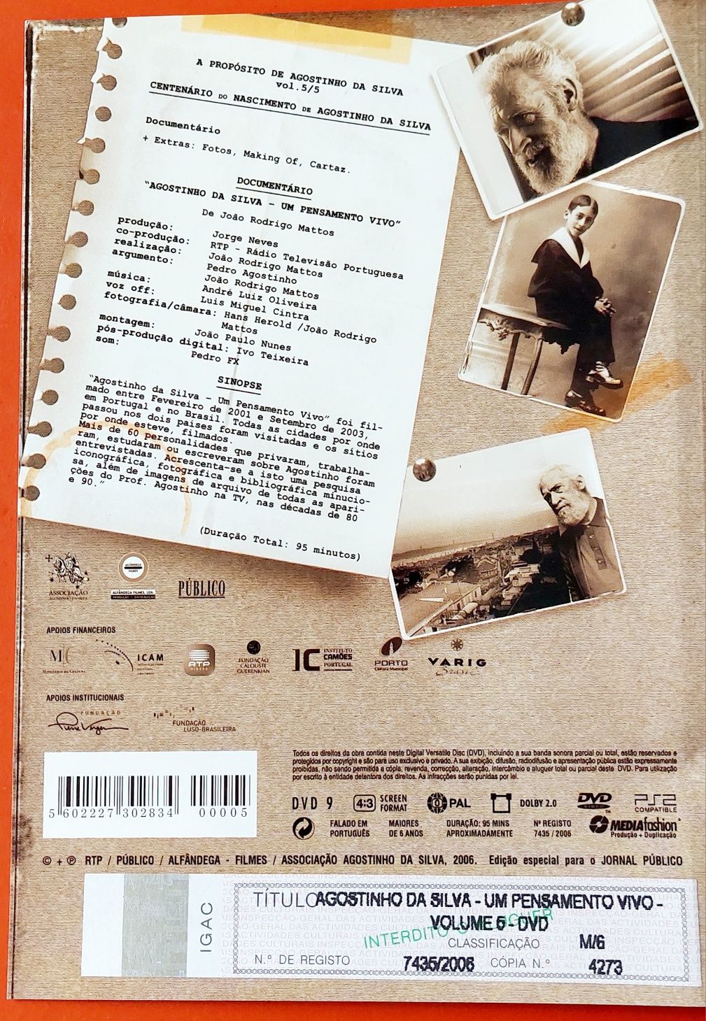 5 DVDs Agostinho da Silva