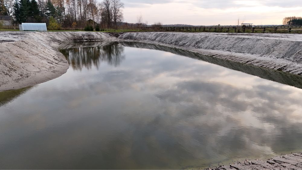 Kopanie stawów. Odmulanie, oczyszczanie Łochów Wyszków Korytnica Węgró