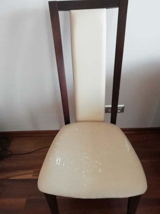 6 eleganckich krzeseł kolor wenge / ecru, do jadalni/salonu (Lublin)