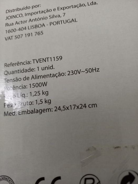 Aquecedor elétrico rigorosamente novo e com caixa de origem