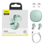 Baseus Encok WM01 TWS dokanałowe słuchawki Bluetooth 5.0 zielony