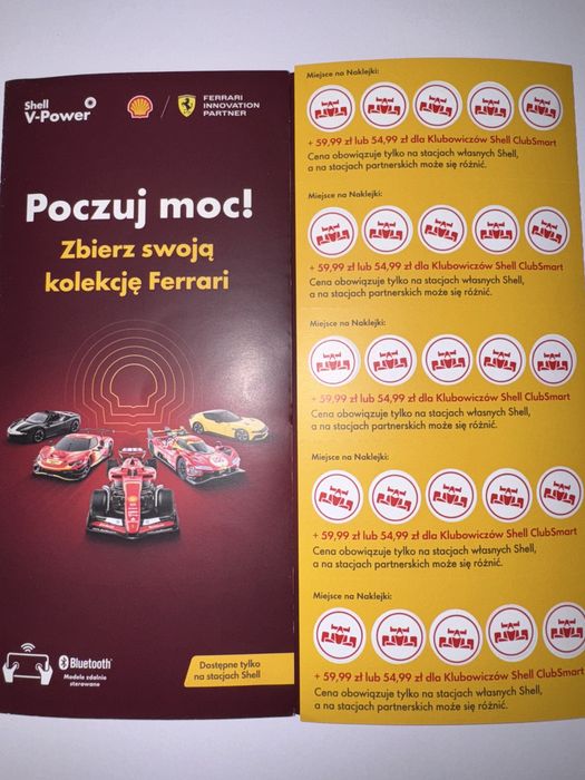 Shell naklejki na sterowane autka Ferrarii