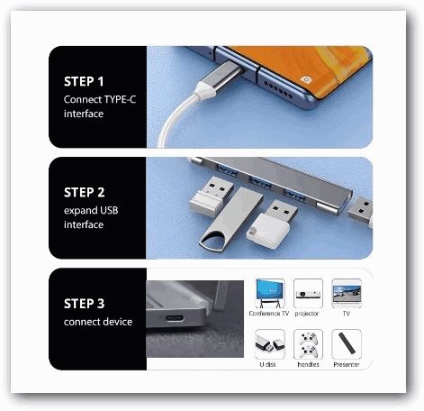 Концентратор Gembird USB-C 4 ports (1xUSB3.1+3xUSB2.0) metal silver