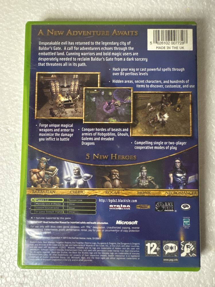 Baldurs’s Gate Dark Alliance II - Microsoft Xbox Xbox360 One Series X