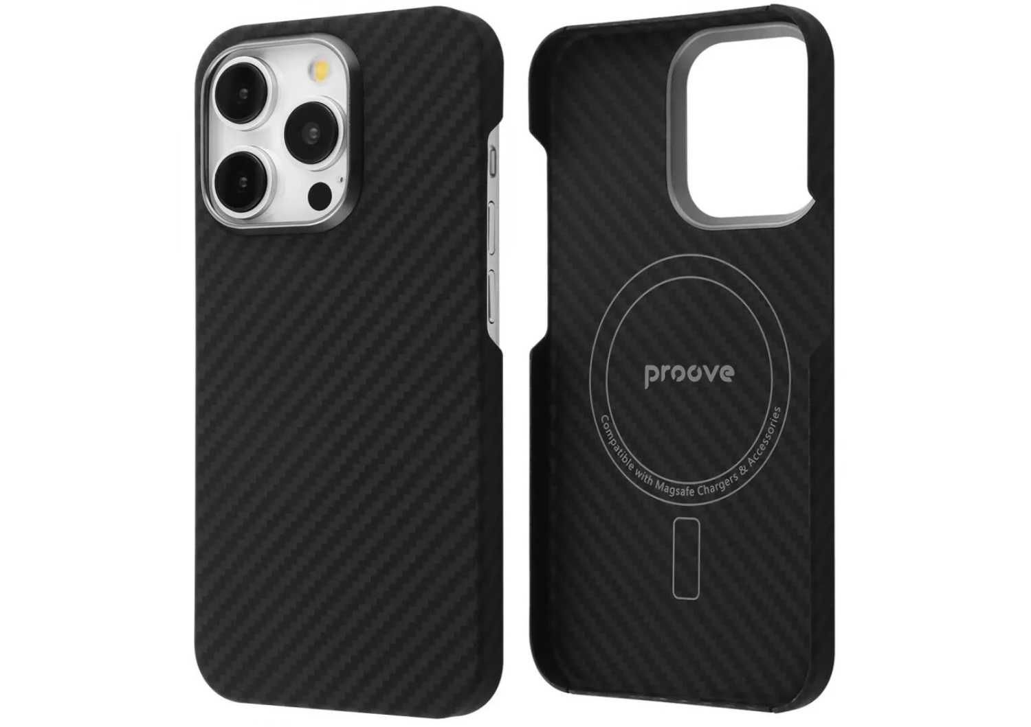 Карбоновый чехол Proove Carbon with MagSafe iPhone 15 Pro / Max