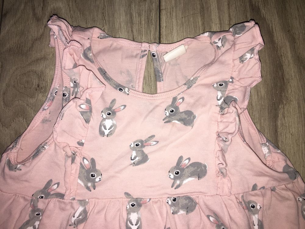 H&m sukienka króliczki 98 falbanki 2-3