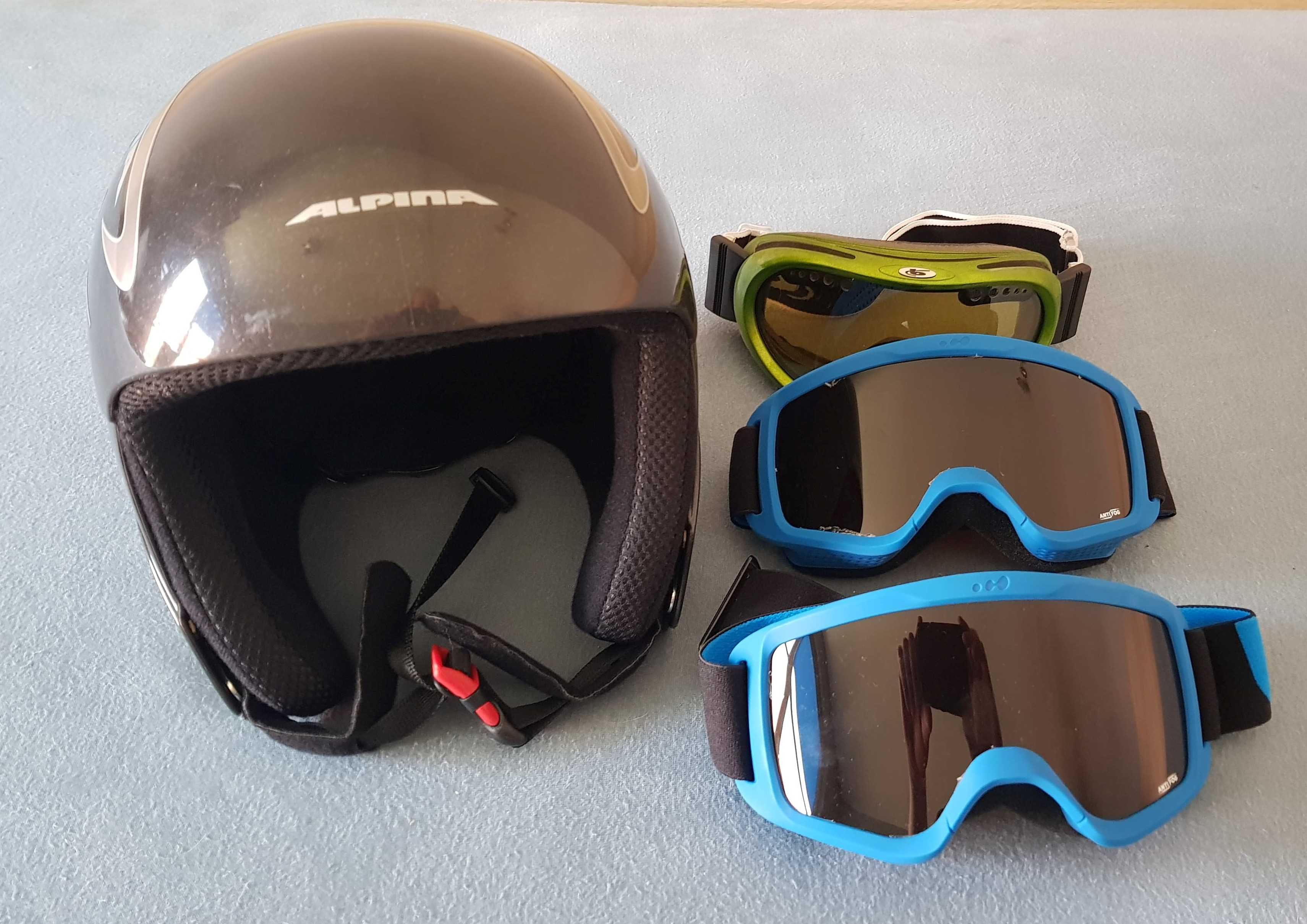 Kask narciarski Alpina Junior + 1 para gogli ; komplet