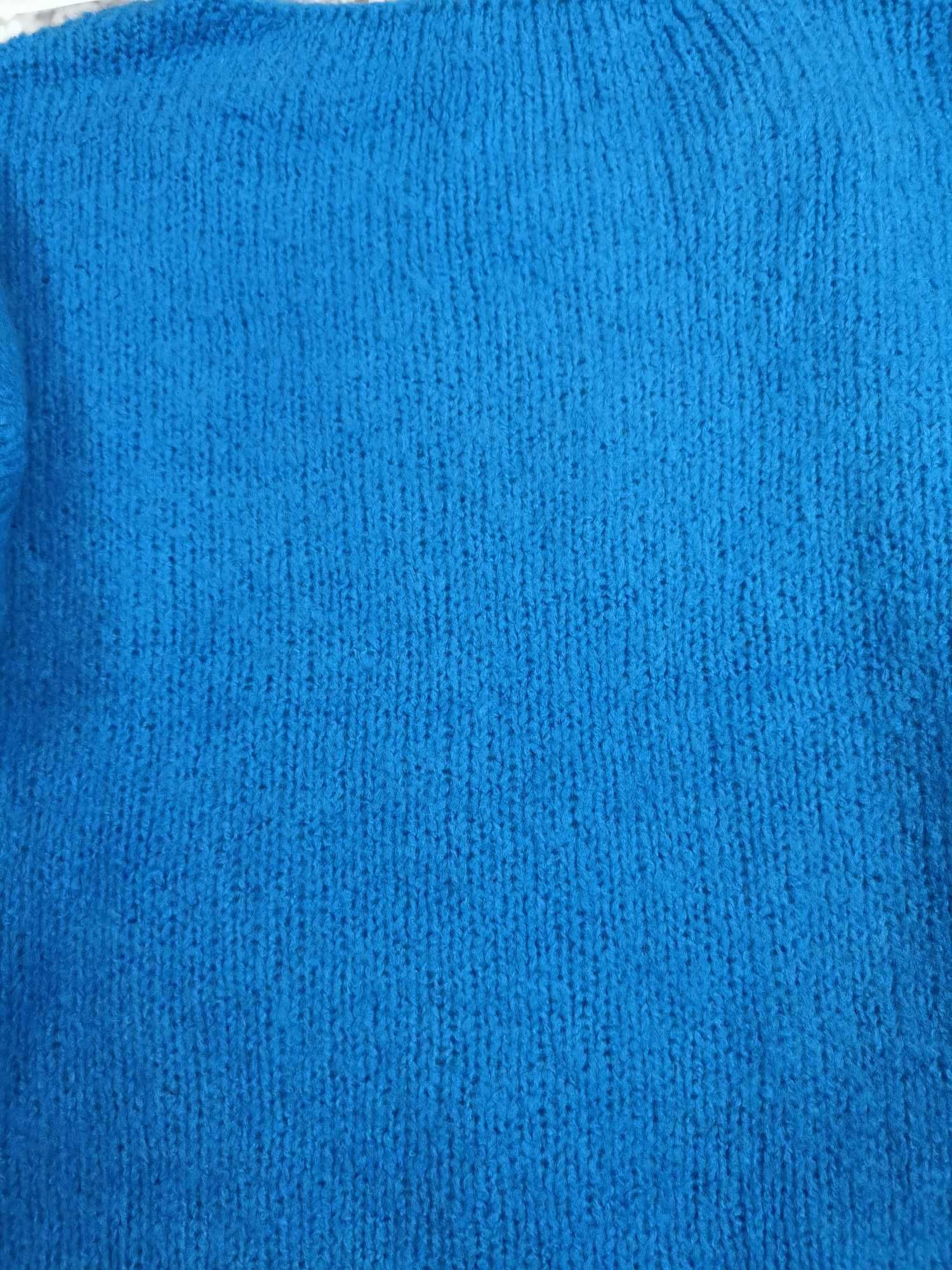 Sweter damski niebieski ciepły, miękki, The lulu