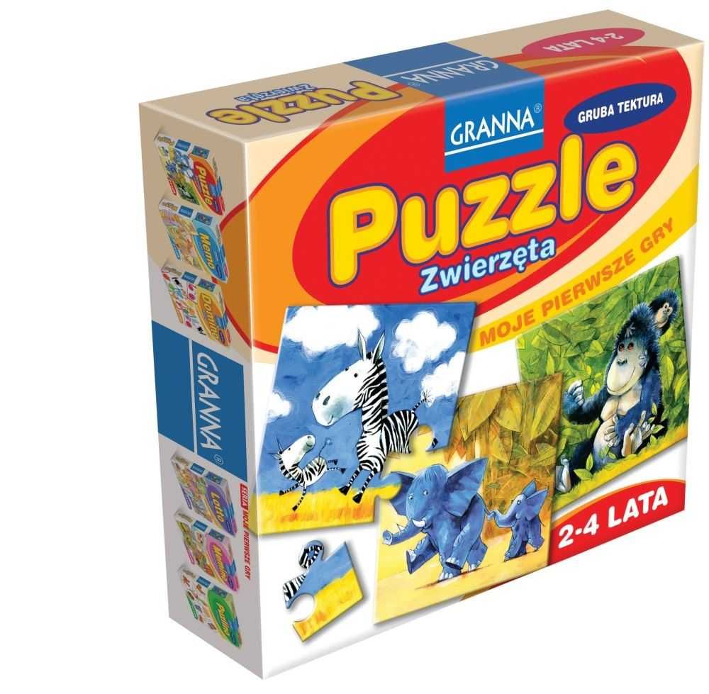 Pierwsze Puzzle dla dzieci ZWIERZĘTA Granna