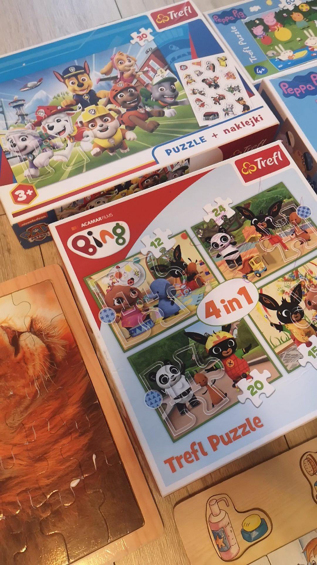 Mega zestaw puzzle drewno montessori