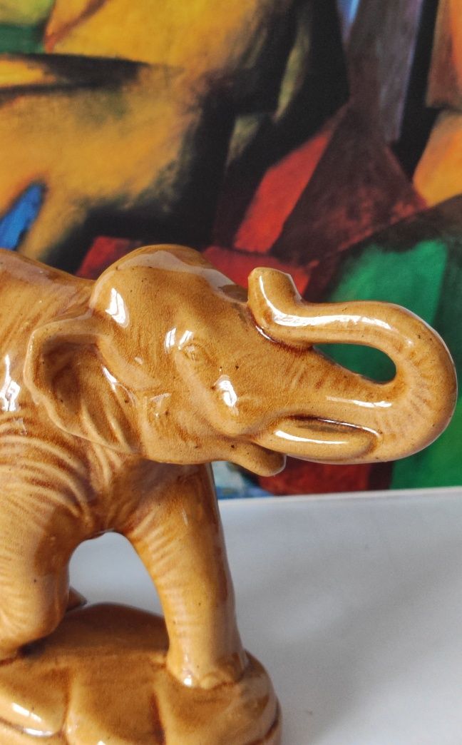 Figurka słoń piękna stara ceramika
