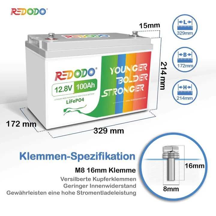 Новий аккумулятор Redodo LiFePO4 100 Ah 12V 1200W