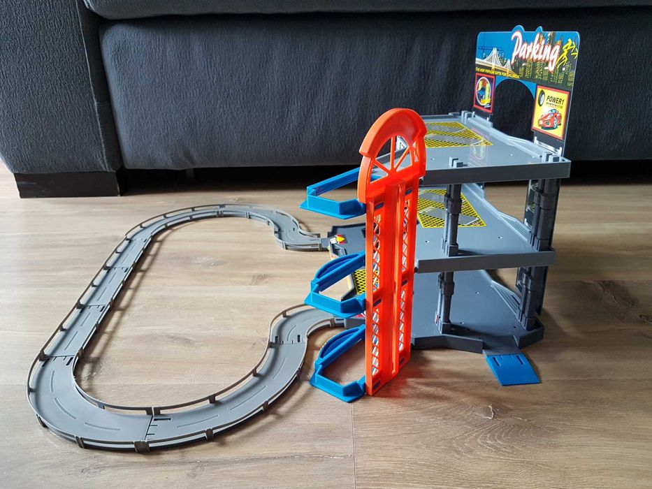 Duży parking 3 poziomy garaż winda droga ulica tor KidLand 56,5x50x27