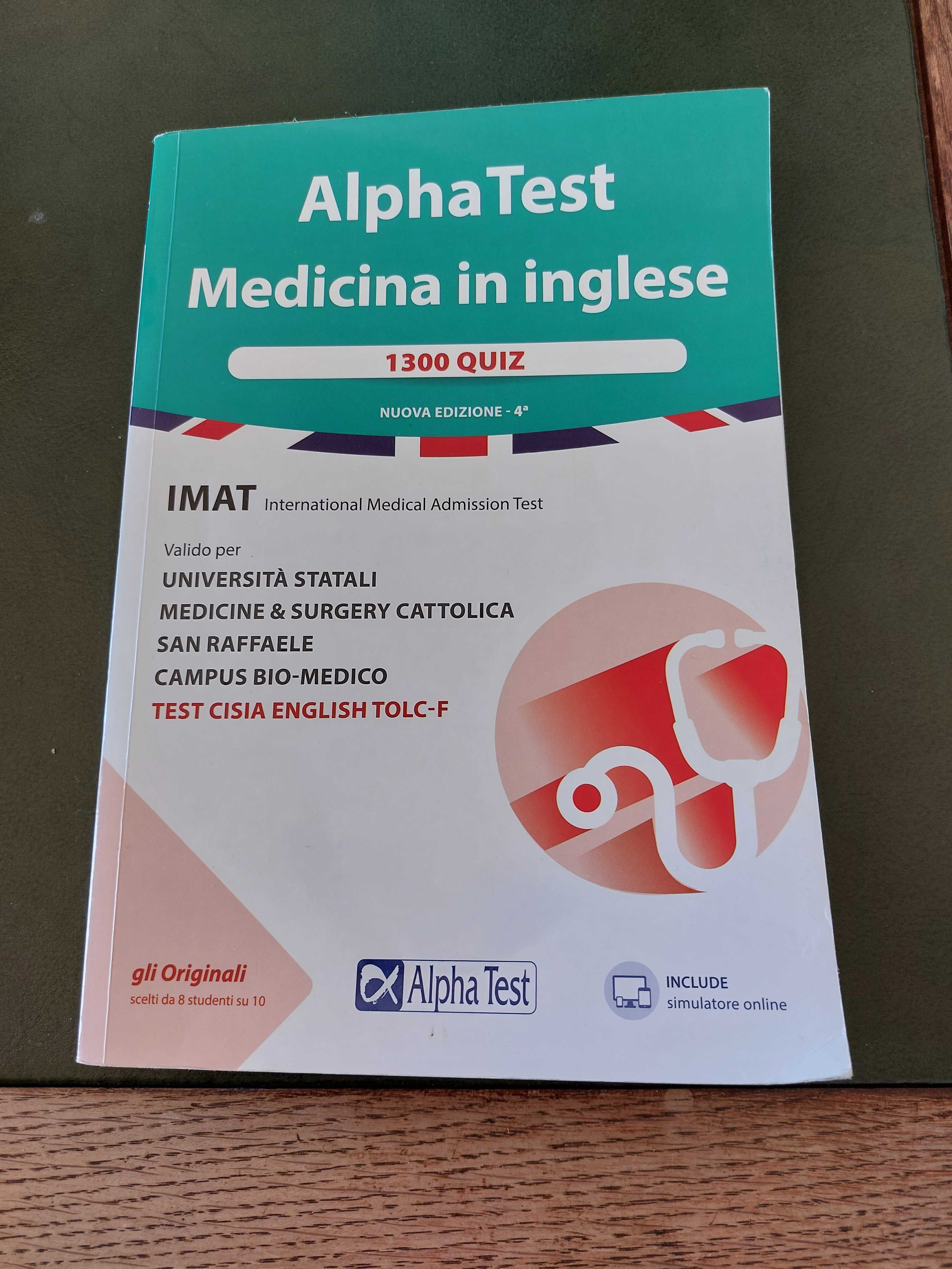 Livros para exames de admissão a medicina na Itália em inglês - IMAT