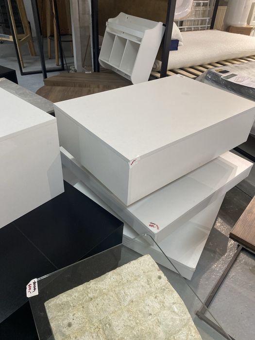 Stolik kawowy nowy biały czarny