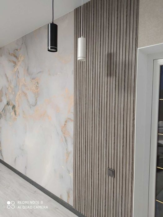 Стінові рейкові панелі, колір Дуб Сонома Сірий + фото в інтер'єрі