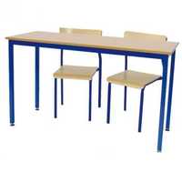 Stół ławka szkolny 2-u osobowy i krzesła 2 szt zestaw.