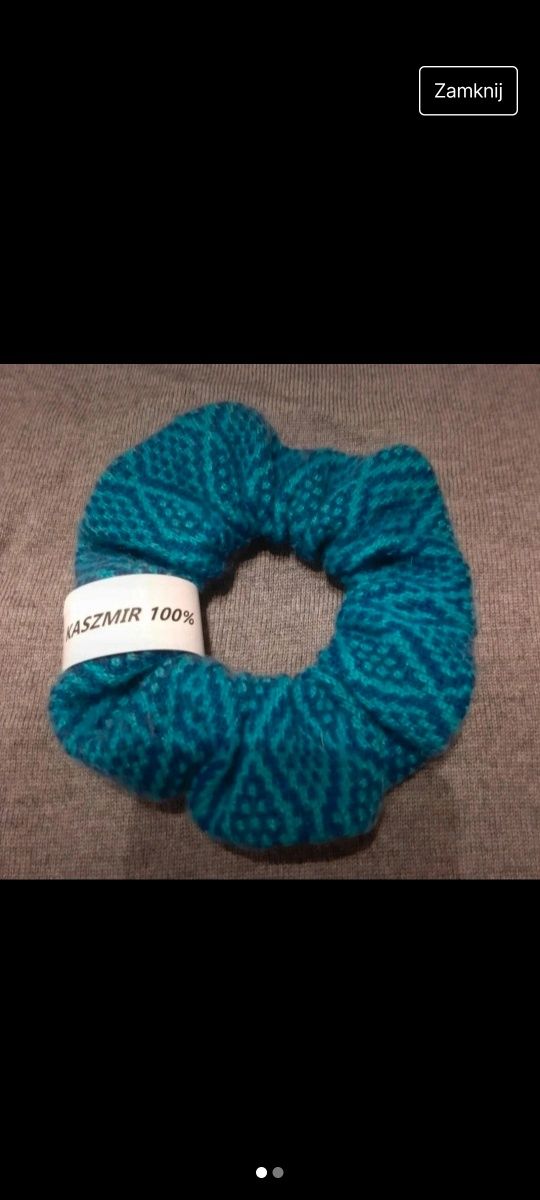 100% kaszmirowa scrunchie