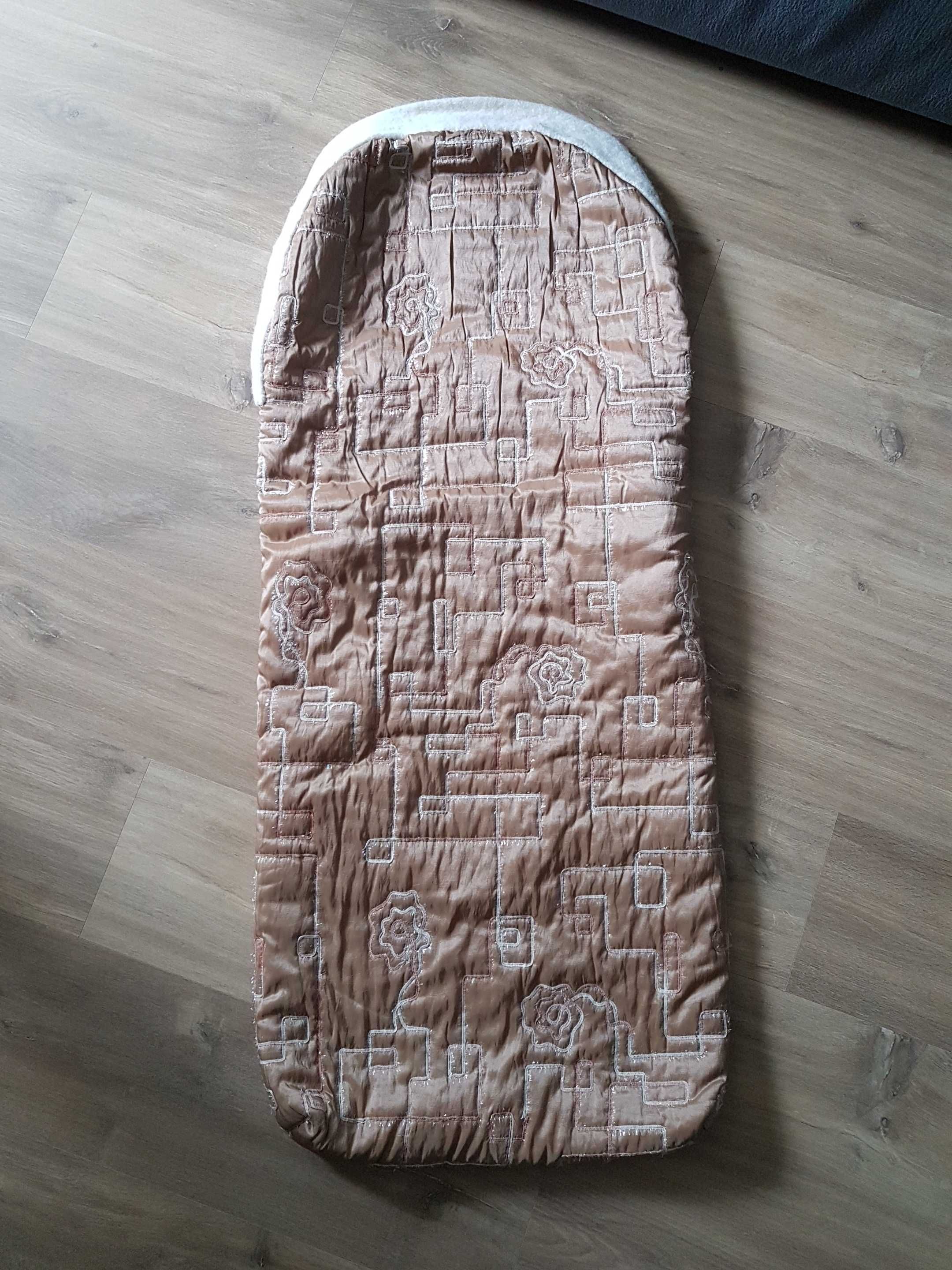 Śpiworek zimowy do wózka sanek Wyściółka prawdziwa wełna 120cm