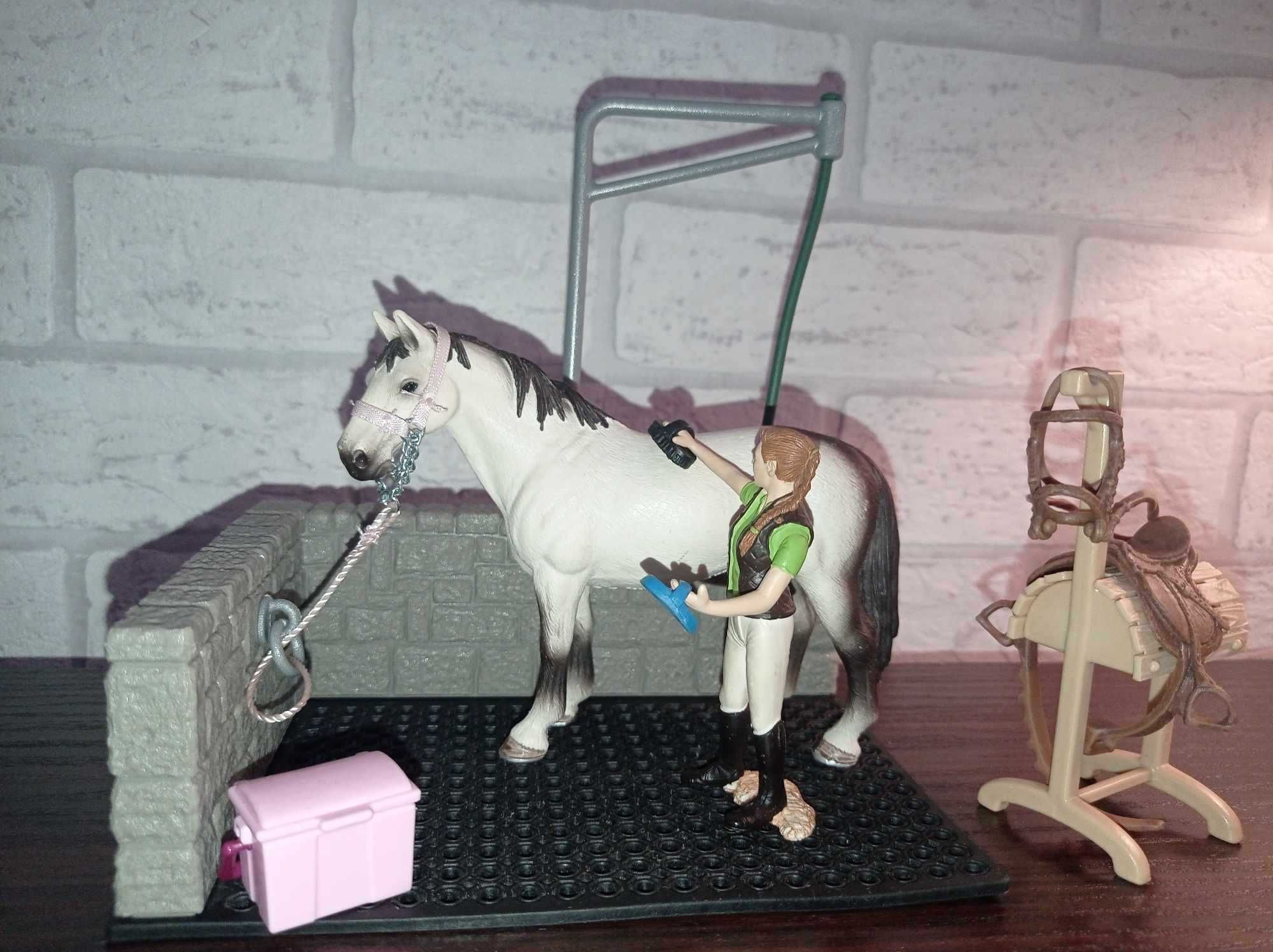 Schleich, Horse Club, Myjnia dla konia, zestaw z figurkami