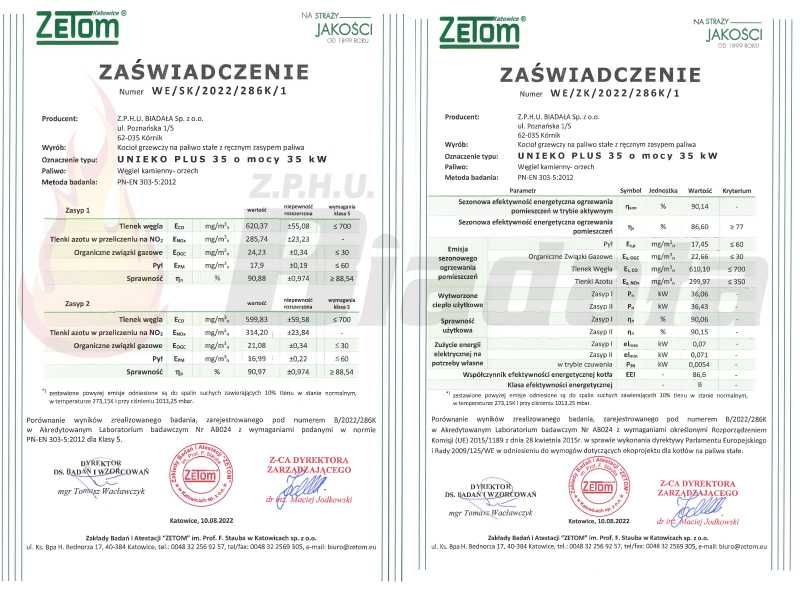 Kocioł piec NADMUCHOWY na WĘGIEL 5 klasa 35 kW