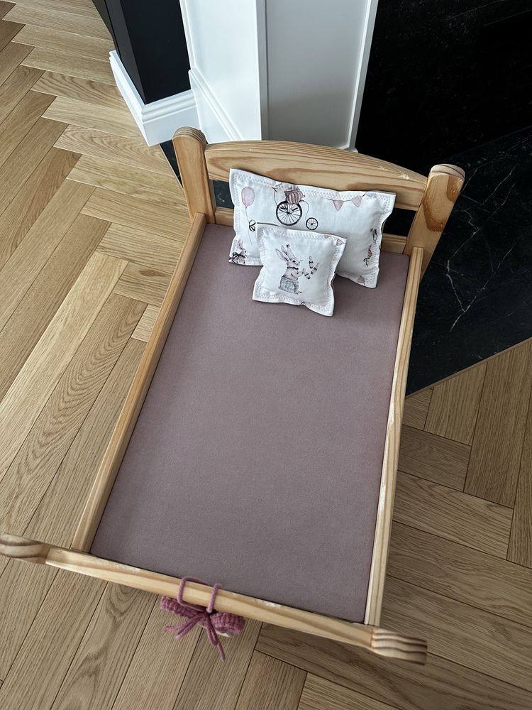 Prześcieradełko na łóżeczko IKEA - różowe, 2 poduszeczki