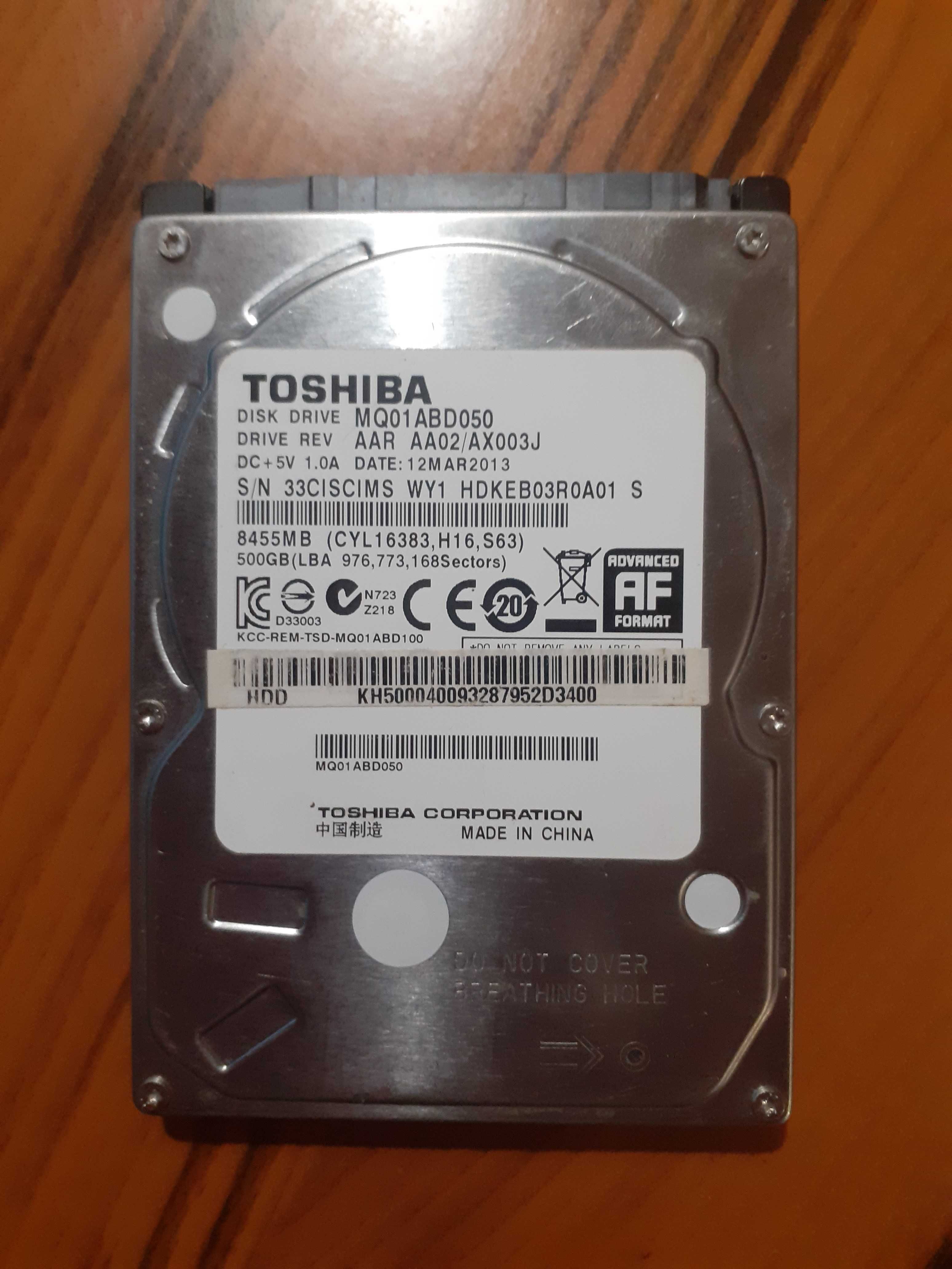 неробочий вінчестер для ноутбука Toshiba 500gb