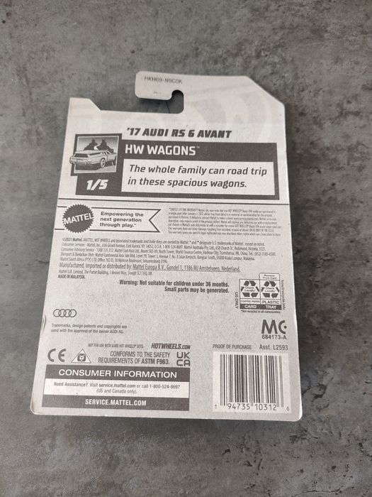 '17 Audi C7 RS6 Avant Quattro Wagons Long Card USA Hot Wheels green