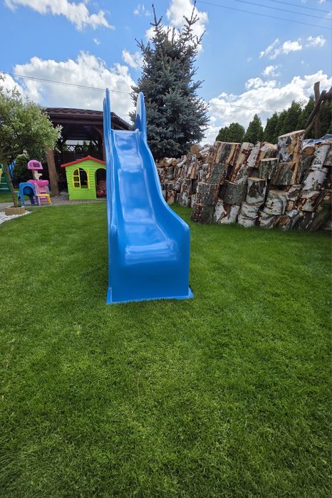 Duża zjeżdżalnia niebieska dla dzieci 325cm
