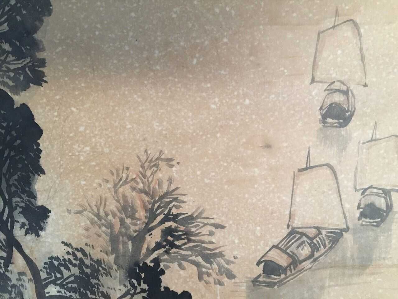Stary zwój japoński KAKEMONO Kakejiku katana obraz miecz Japonia XXw.
