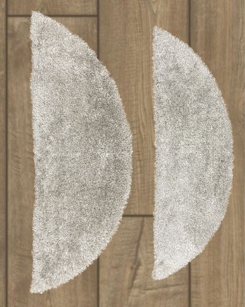 Пухнасті килимки з високим ворсом сірі сріблясті прижілкові