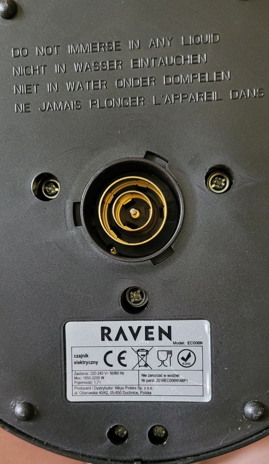 Czajnik elektryczny przezroczysty Raven 1,7 l sprawny