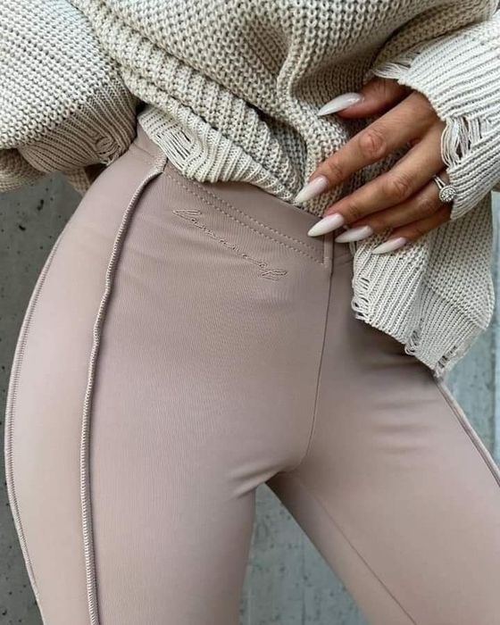 Legginsy LaManuel Baller XS S M beżowe