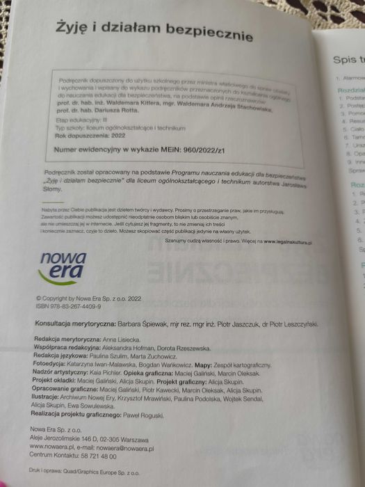 Żyję i działam bezpiecznie . Podręcznik do edukacji dla bezpieczeństwa