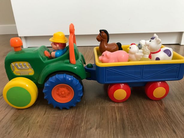 Pan Dumelek Dumel traktor ze zwierzątkami gra jeździ śpiewa odgłosy