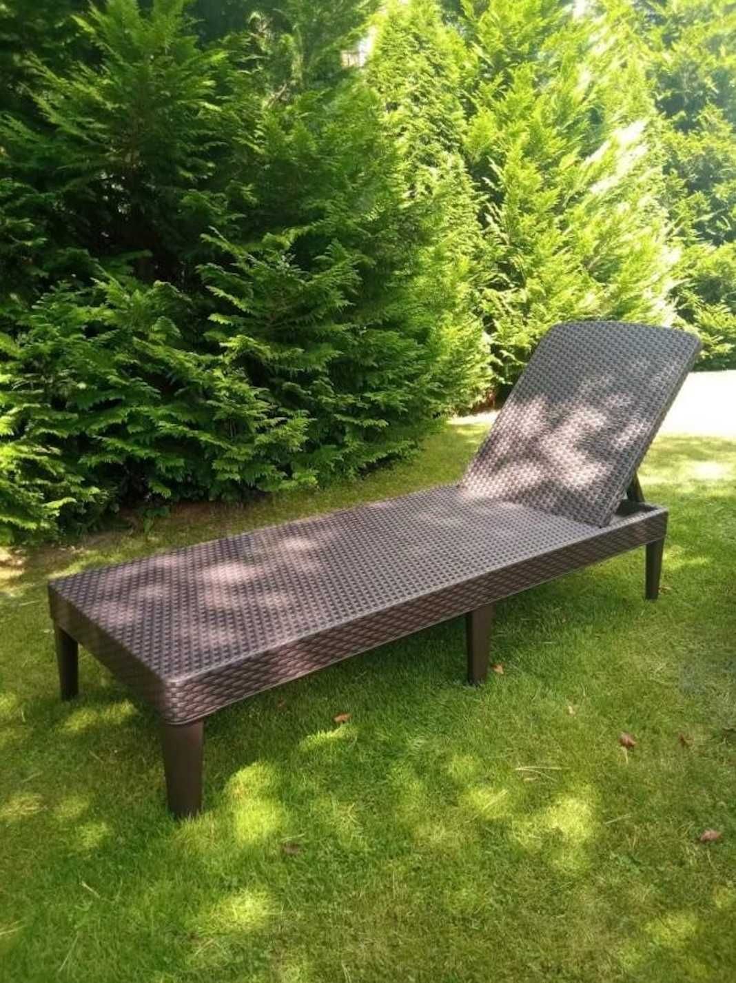 Nowy Mocny XXL Lezak Ogrodowy Plazowy Basenowy na Taras Ogórd Brązowy