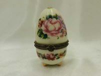 Stare ręcznie malowane puzderko jajko w stylu Limoges Porcelain Art