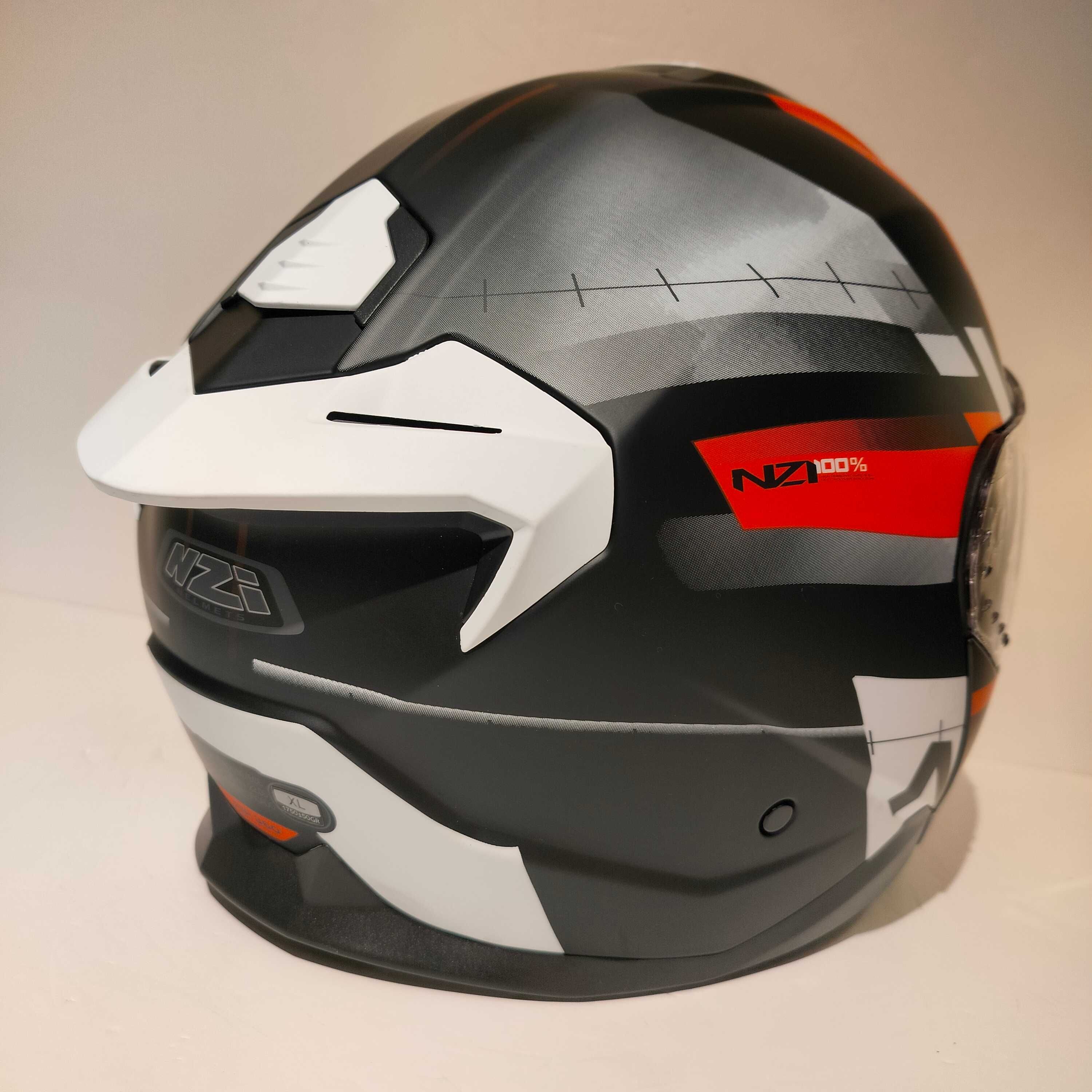 Capacete modular NZi dupla-homolacao ECE.R22.06 + PJ mota scooter Novo