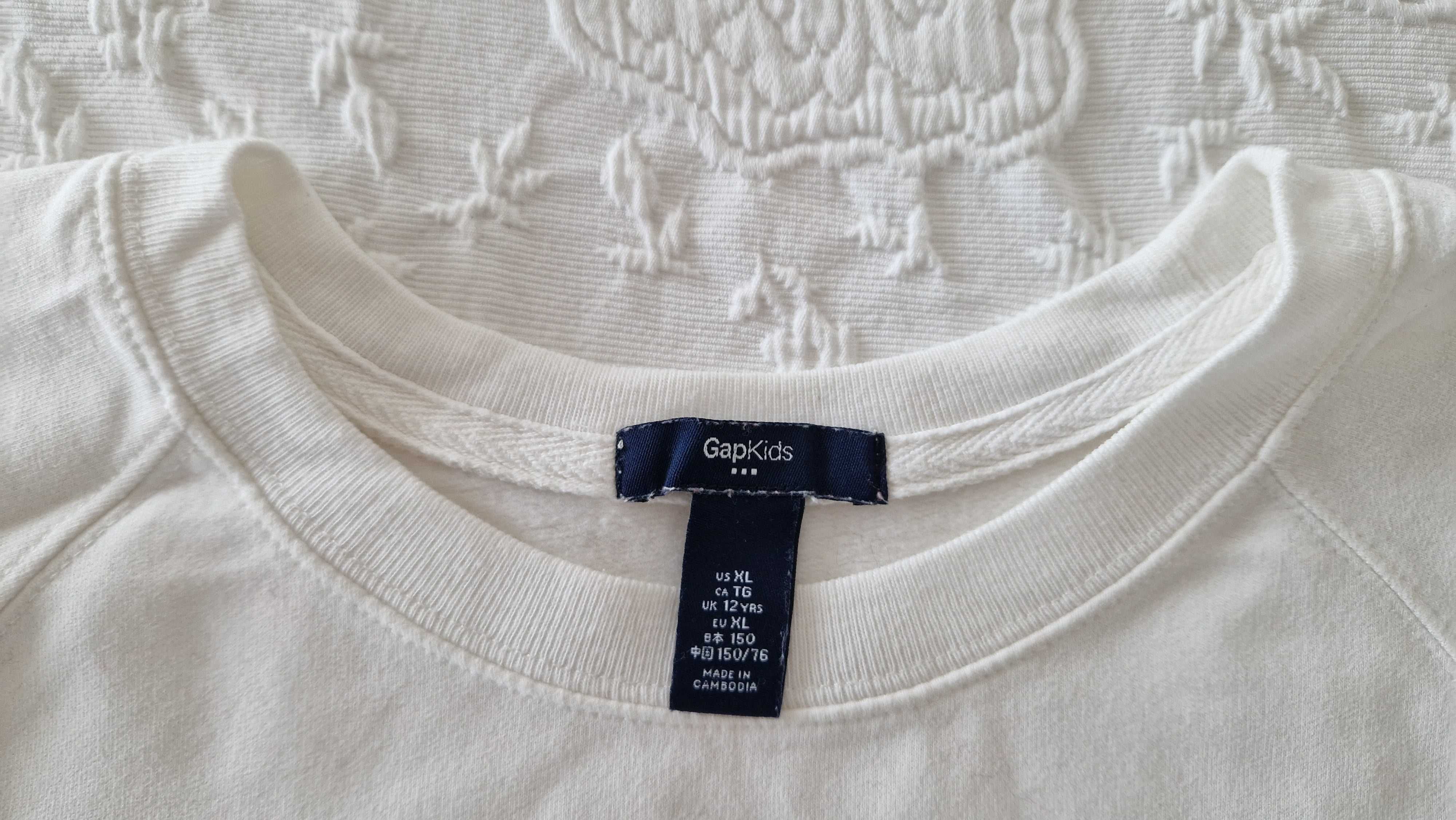 Camisola GAP Kids, branca, tamanho EUR XL, UK 12 years / 12 anos