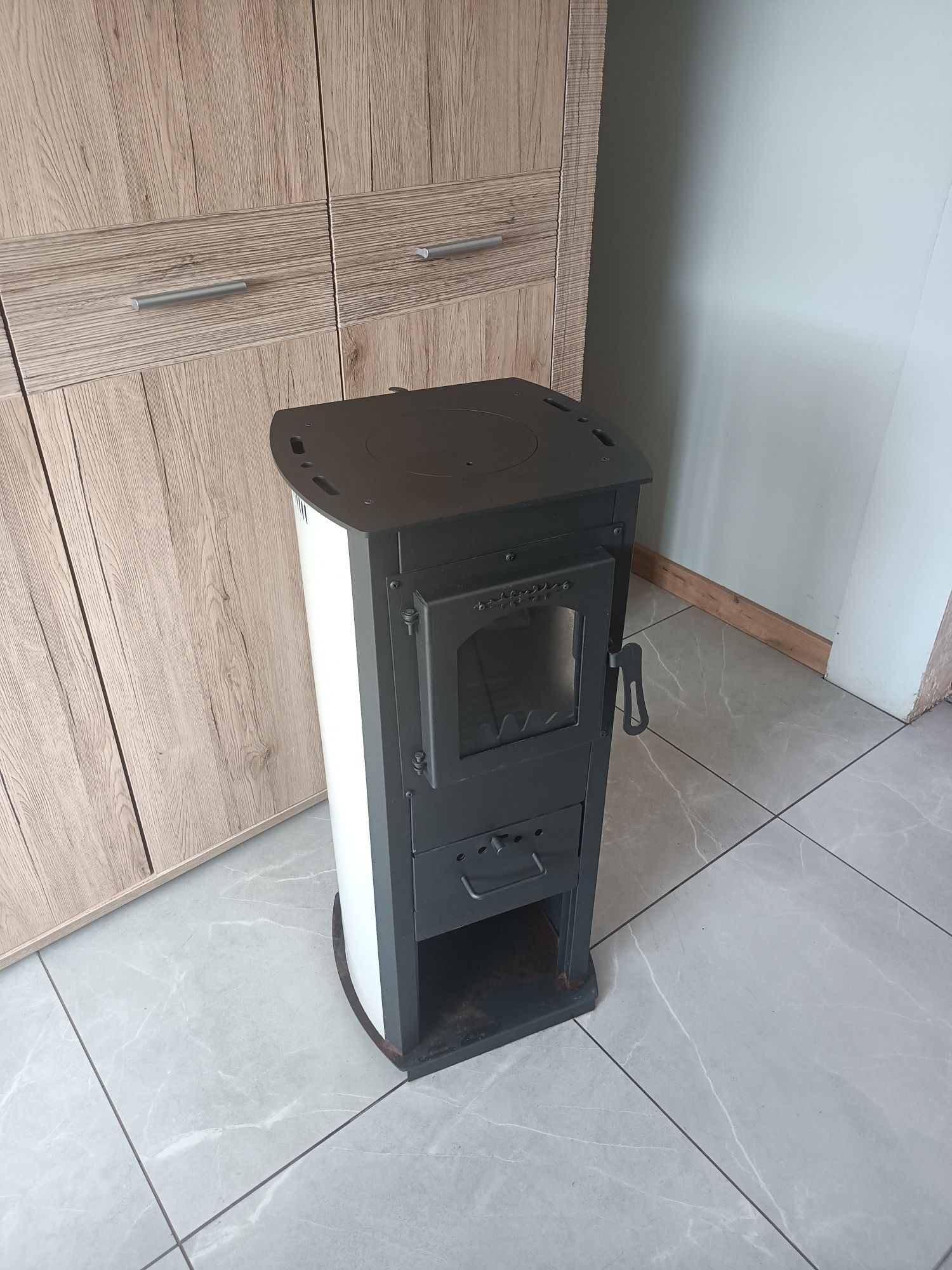 Piec kominek stalowy koza 7 kW piec + rura + kolanko